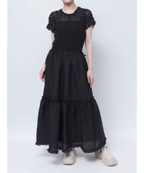 merry jenny（メリージェニー）の「ドッキングフレアワンピース（ワンピース・レディース・ブラック/オフホワイト・FREE）」の3枚目の写真