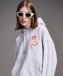 Mardi Mercredi バーガンディxシルバー HOODY CLOVERMARDI SATIN（パーカー）｜Mardi Mercredi