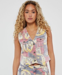 Guess | GUESS Originals Vintage Printed Denim Vest デニム ベスト(その他アウター)