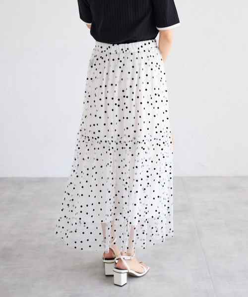 tocco closet(トッコ クローゼット)の「【ZOZO限定】ドットチュールスカート(スカート・レディース・ブラック×ホワイト/オフホワイト/アイボリー/ブラック・M)」の8枚目の写真