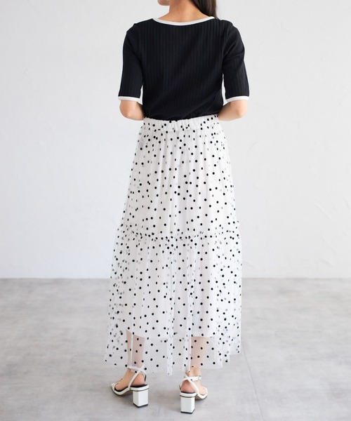 tocco closet(トッコ クローゼット)の「【ZOZO限定】ドットチュールスカート(スカート・レディース・ブラック×ホワイト/オフホワイト/アイボリー/ブラック・M)」の15枚目の写真