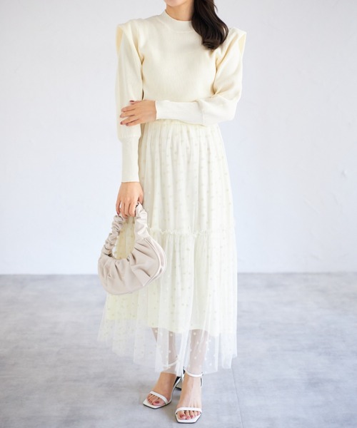 tocco closet(トッコ クローゼット)の「【ZOZO限定】ドットチュールスカート(スカート・レディース・ブラック×ホワイト/オフホワイト/アイボリー/ブラック・M)」の19枚目の写真