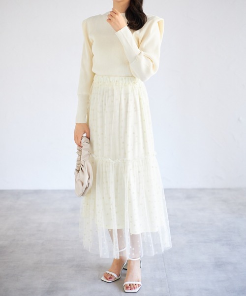 tocco closet(トッコ クローゼット)の「【ZOZO限定】ドットチュールスカート(スカート・レディース・ブラック×ホワイト/オフホワイト/アイボリー/ブラック・M)」の21枚目の写真