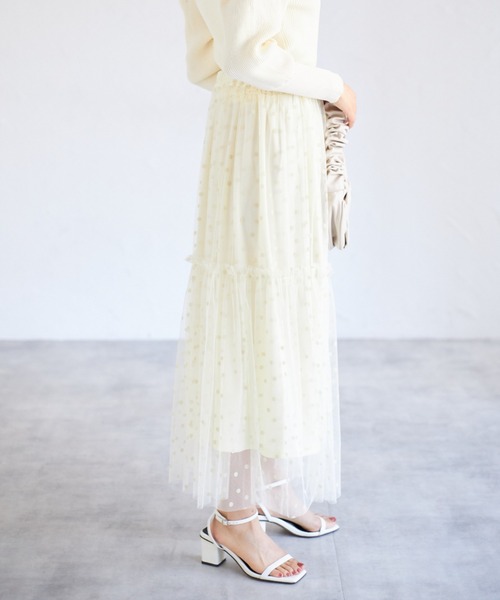 tocco closet(トッコ クローゼット)の「【ZOZO限定】ドットチュールスカート(スカート・レディース・ブラック×ホワイト/オフホワイト/アイボリー/ブラック・M)」の20枚目の写真
