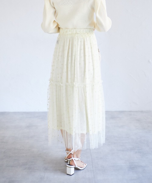 tocco closet(トッコ クローゼット)の「【ZOZO限定】ドットチュールスカート(スカート・レディース・ブラック×ホワイト/オフホワイト/アイボリー/ブラック・M)」の22枚目の写真