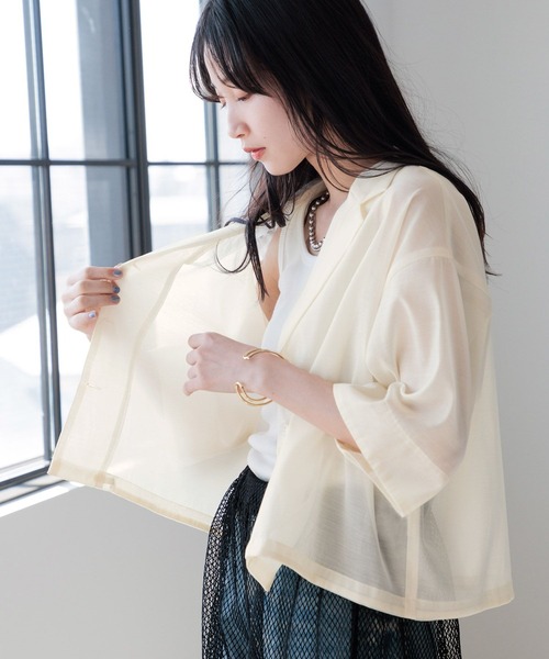 ♩ページ LOWRYS FARM シアーショートシャツ ブラウス 103376
