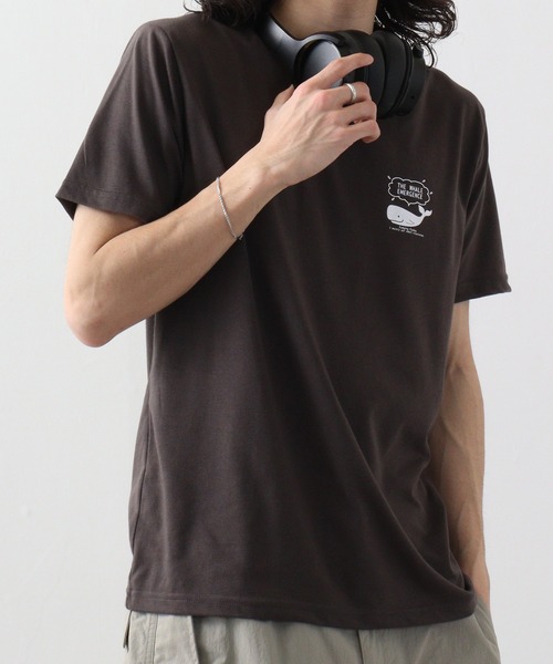 FUNALIVE（ファンアライブ）の「ミニアニマルロゴプリントTシャツ　吸水速乾　UVカット 半袖（Tシャツ/カットソー・メンズ・ホワイト系その他2/ブラック/ブラック系その他2/クリアブルー/ホワイト/サーモンピンク/ライトブラック/スミクロ/ネイビー/ケリー/イエロー/ケリーグリーン/グリーン・L/LL/M）」の4枚目の写真