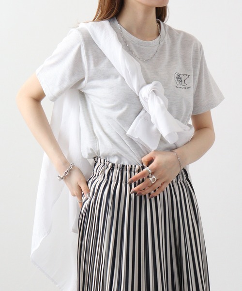 FUNALIVE（ファンアライブ）の「ミニアニマルロゴプリントTシャツ　吸水速乾　UVカット 半袖（Tシャツ/カットソー・メンズ・ホワイト系その他2/ブラック/ブラック系その他2/クリアブルー/ホワイト/サーモンピンク/ライトブラック/スミクロ/ネイビー/ケリー/イエロー/ケリーグリーン/グリーン・L/LL/M）」の2枚目の写真