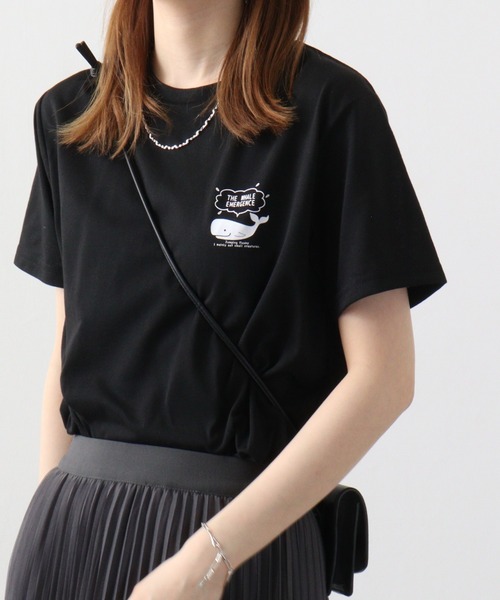 FUNALIVE（ファンアライブ）の「ミニアニマルロゴプリントTシャツ　吸水速乾　UVカット 半袖（Tシャツ/カットソー・メンズ・ホワイト系その他2/ブラック/ブラック系その他2/クリアブルー/ホワイト/サーモンピンク/ライトブラック/スミクロ/ネイビー/ケリー/イエロー/ケリーグリーン/グリーン・L/LL/M）」の6枚目の写真
