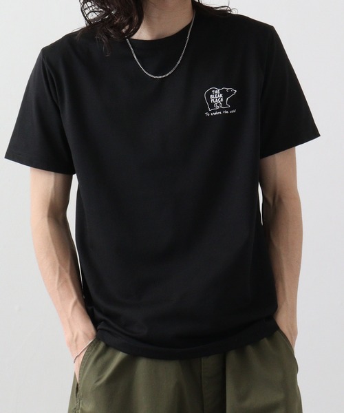 FUNALIVE（ファンアライブ）の「ミニアニマルロゴプリントTシャツ　吸水速乾　UVカット 半袖（Tシャツ/カットソー・メンズ・ホワイト系その他2/ブラック/ブラック系その他2/クリアブルー/ホワイト/サーモンピンク/ライトブラック/スミクロ/ネイビー/ケリー/イエロー/ケリーグリーン/グリーン・L/LL/M）」の3枚目の写真