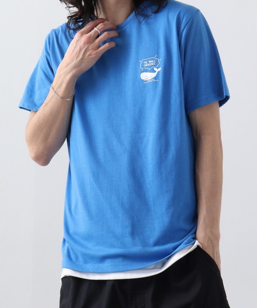 FUNALIVE（ファンアライブ）の「ミニアニマルロゴプリントTシャツ　吸水速乾　UVカット 半袖（Tシャツ/カットソー・メンズ・ホワイト系その他2/ブラック/ブラック系その他2/クリアブルー/ホワイト/サーモンピンク/ライトブラック/スミクロ/ネイビー/ケリー/イエロー/ケリーグリーン/グリーン・L/LL/M）」の10枚目の写真