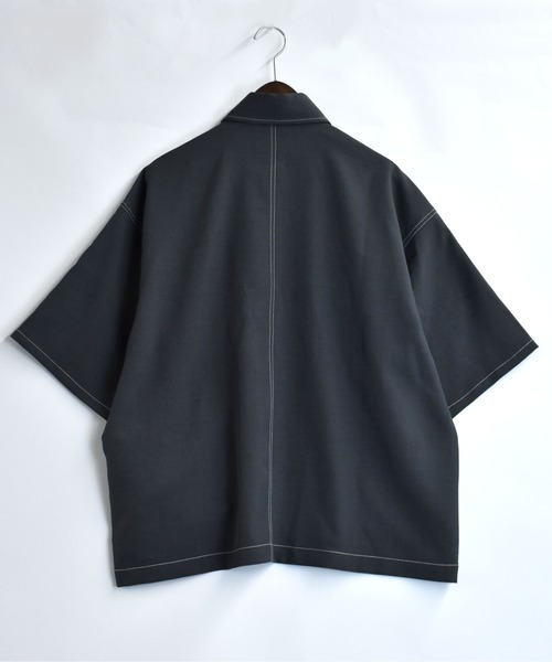 セール】oversize stitching shirt/オーバーサイズ ステッチング