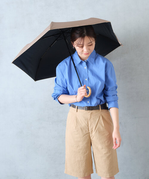 BIRTHDAY BAR（バースデイバー）の「IN FULL BLOOM　バンブーハンドルアンブレラ（長傘・レディース・ベージュ/ブルー・0）」の8枚目の写真