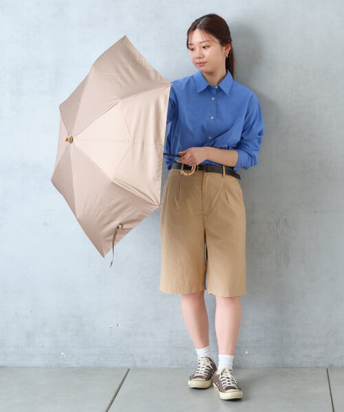 BIRTHDAY BAR（バースデイバー）の「IN FULL BLOOM　バンブーハンドルアンブレラ（長傘・レディース・ベージュ/ブルー・0）」の5枚目の写真