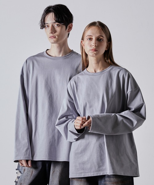 CLEL(クレイル)の「【CLEL】Functionary cotton heavyweight T-shirt/ファンクショナリーコットン ヘビーウェイトTシャツ(ロンT)(Tシャツ/カットソー・メンズ・ダークグリーン/グレイッシュブルー/ホワイト/チャコールグレー/ブラック/アッシュブラウン/ブルーグレー/ライトグレー/ワインレッド/ライトパープル/グレイッシュベージュ/カーキ・XS/L/M/S)」の11枚目の写真