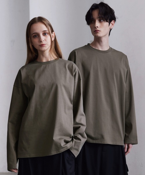 CLEL(クレイル)の「【CLEL】Functionary cotton heavyweight T-shirt/ファンクショナリーコットン ヘビーウェイトTシャツ(ロンT)(Tシャツ/カットソー・メンズ・ダークグリーン/グレイッシュブルー/ホワイト/チャコールグレー/ブラック/アッシュブラウン/ブルーグレー/ライトグレー/ワインレッド/ライトパープル/グレイッシュベージュ/カーキ・XS/L/M/S)」の18枚目の写真