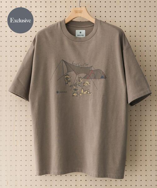 Snow Peak（スノーピーク）の「『別注』Snow Peak Apparel×DOORS　EasyGoingCamp T-shirts（Tシャツ/カットソー・メンズ・ブラウン/ネイビー/ホワイト/ブラック/グレー・X-LARGE/LARGE/MEDIUM）」の4枚目の写真
