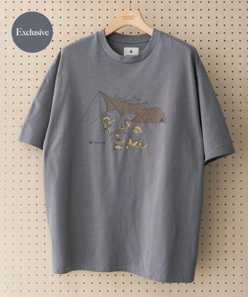 Snow Peak（スノーピーク）の「『別注』Snow Peak Apparel×DOORS　EasyGoingCamp T-shirts（Tシャツ/カットソー・メンズ・ブラウン/ネイビー/ホワイト/ブラック/グレー・X-LARGE/LARGE/MEDIUM）」の3枚目の写真