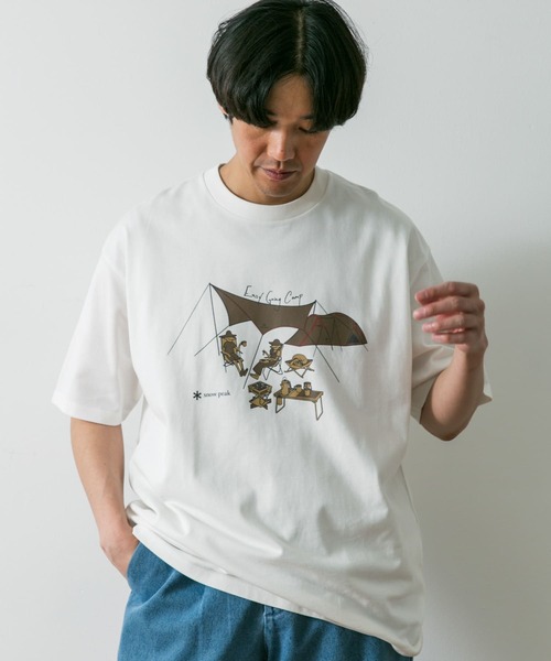 Snow Peak（スノーピーク）の「『別注』Snow Peak Apparel×DOORS　EasyGoingCamp T-shirts（Tシャツ/カットソー・メンズ・ブラウン/ネイビー/ホワイト/ブラック/グレー・X-LARGE/LARGE/MEDIUM）」の8枚目の写真