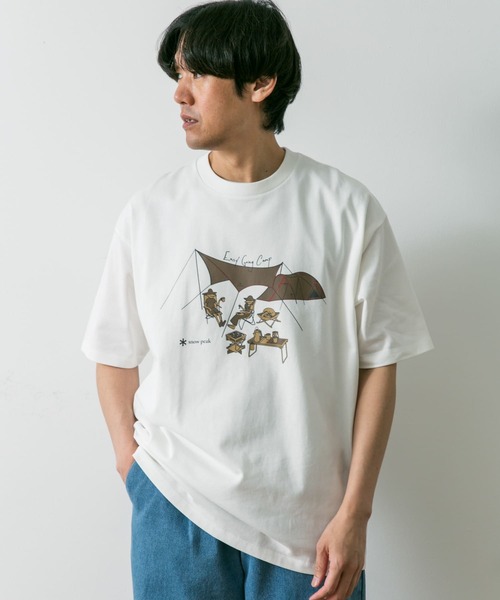 Snow Peak（スノーピーク）の「『別注』Snow Peak Apparel×DOORS　EasyGoingCamp T-shirts（Tシャツ/カットソー・メンズ・ブラウン/ネイビー/ホワイト/ブラック/グレー・X-LARGE/LARGE/MEDIUM）」の9枚目の写真