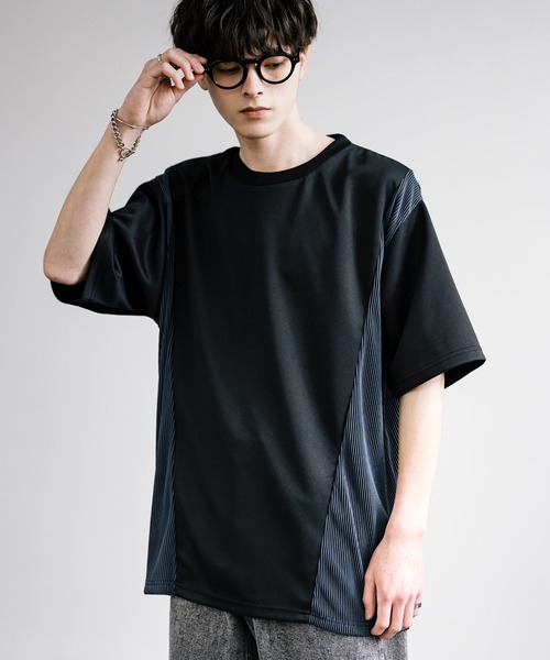 Rocky Monroe(ロッキーモンロー)の「オーバーサイズ異素材切り替え半袖Tシャツ(Tシャツ/カットソー・メンズ・オフホワイト/グレー/ブラック・L/M)」の8枚目の写真