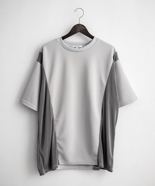 Rocky Monroe（ロッキーモンロー）の「オーバーサイズ異素材切り替え半袖Tシャツ（Tシャツ/カットソー・メンズ・オフホワイト/グレー/ブラック・L/M）」の16枚目の写真