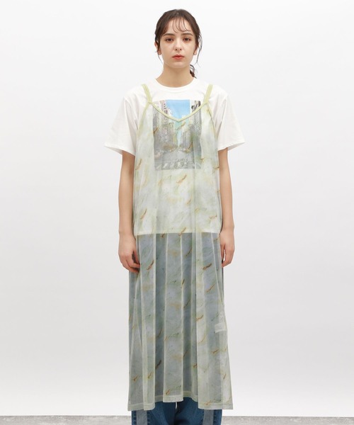 LAKOLE（ラコレ）の「カットメッシュプリントワンピース / 120973（ワンピース・レディース・ブルー/オレンジ/ベージュ系2・SMALL/MEDIUM）」の17枚目の写真