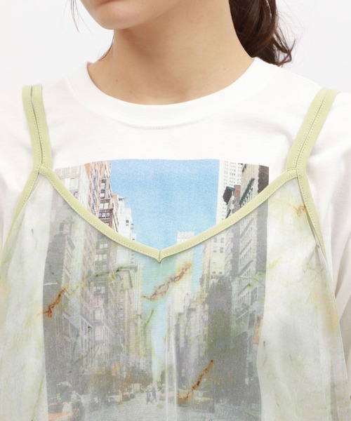 LAKOLE（ラコレ）の「カットメッシュプリントワンピース / 120973（ワンピース・レディース・ブルー/オレンジ/ベージュ系2・SMALL/MEDIUM）」の14枚目の写真