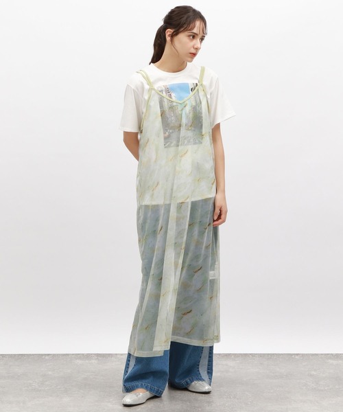 LAKOLE（ラコレ）の「カットメッシュプリントワンピース / 120973（ワンピース・レディース・ブルー/オレンジ/ベージュ系2・SMALL/MEDIUM）」の22枚目の写真