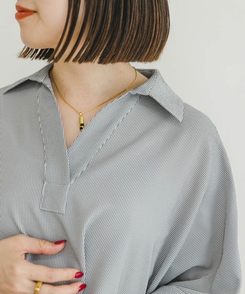 ITEMS URBANRESEARCH(アイテムズ アーバンリサーチ)の「サッカーストライプスキッパーワンピース(ワンピース・レディース・ブラック・FREE)」の12枚目の写真