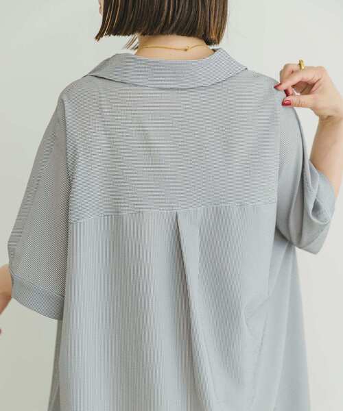 ITEMS URBANRESEARCH(アイテムズ アーバンリサーチ)の「サッカーストライプスキッパーワンピース(ワンピース・レディース・ブラック・FREE)」の3枚目の写真