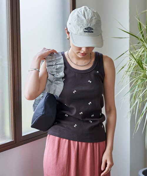 PLATINE リボン刺繍タンクトップ フォーマル