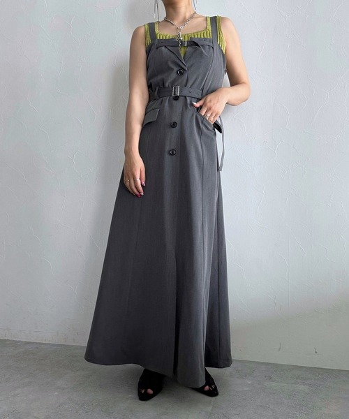 HARE(ハレ)の「テーラードライクジャンスカ(HARE)(ジャンパースカート・レディース・グレー/ブラック・FREE)」の10枚目の写真