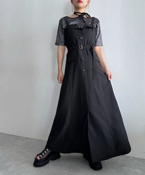 HARE(ハレ)の「テーラードライクジャンスカ(HARE)(ジャンパースカート・レディース・グレー/ブラック・FREE)」の8枚目の写真