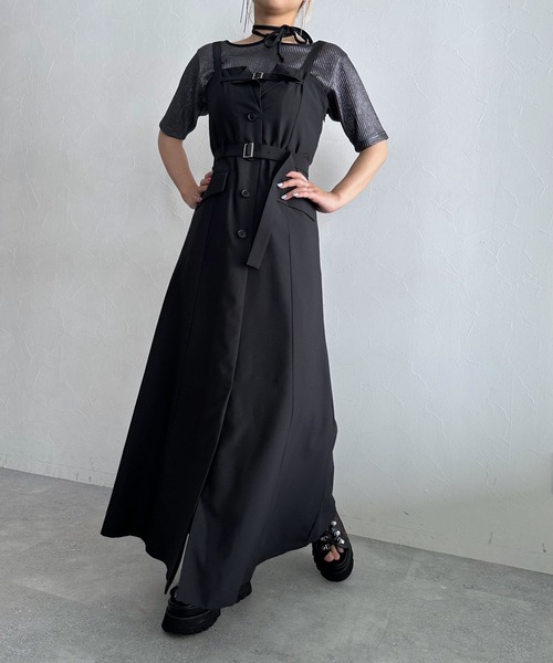 HARE(ハレ)の「テーラードライクジャンスカ(HARE)(ジャンパースカート・レディース・グレー/ブラック・FREE)」の7枚目の写真