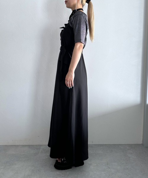 HARE(ハレ)の「テーラードライクジャンスカ(HARE)(ジャンパースカート・レディース・グレー/ブラック・FREE)」の3枚目の写真