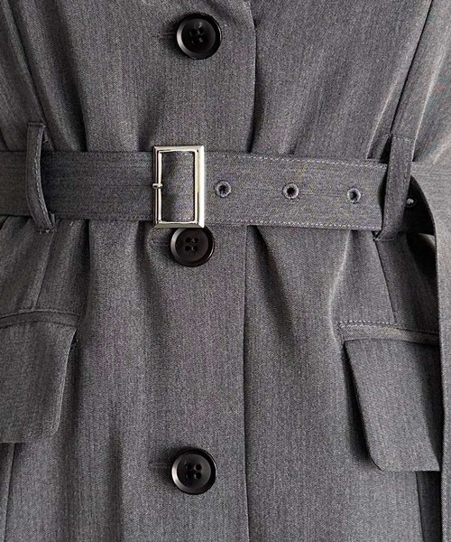 HARE(ハレ)の「テーラードライクジャンスカ(HARE)(ジャンパースカート・レディース・グレー/ブラック・FREE)」の13枚目の写真