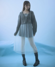 Auntie Rosa | 再入荷【_chunpi】バックロングリボンのシアーチュールワンピース(ワンピース)