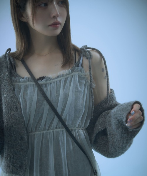 Auntie Rosa(アンティローザ)の「再入荷【_chunpi】バックロングリボンのシアーチュールワンピース(ワンピース・レディース・ブルーグレー/オフホワイト・FREE)」の22枚目の写真