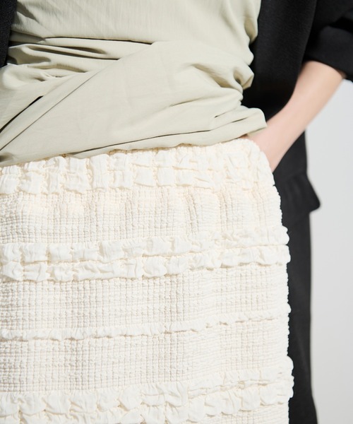 Shelly island(シェリーアイランド)の「ポップコーンカットナロースカート(スカート・レディース・ホワイト/ブラック/パープル・FREE)」の11枚目の写真