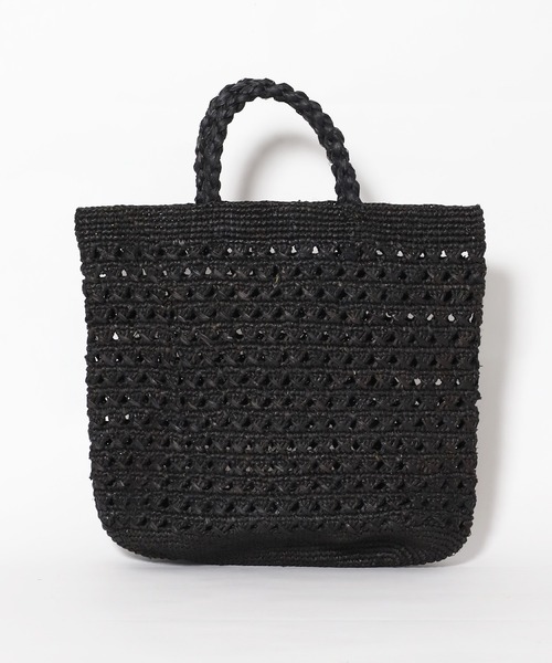 MICA&DEAL（マイカ＆ディール）の「【AFRICANSQUARE】ラフィアかぎ編みバッグ（ハンドバッグ・レディース・ブラック・FREE）」の7枚目の写真