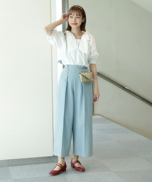 an another angelus(アンアナザーアンジェラス)の「ビッグリボンオフショルブラウス/ananotherangelus(シャツ/ブラウス・レディース・ホワイト×ブラック/オフホワイト/ブラック・FREE)」の10枚目の写真