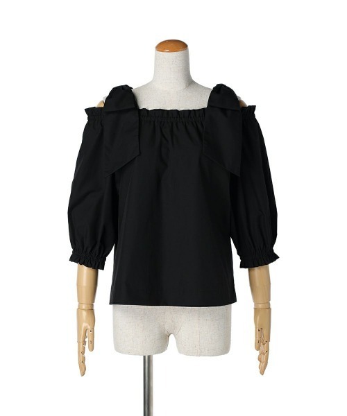 an another angelus(アンアナザーアンジェラス)の「ビッグリボンオフショルブラウス/ananotherangelus(シャツ/ブラウス・レディース・ホワイト×ブラック/オフホワイト/ブラック・FREE)」の22枚目の写真