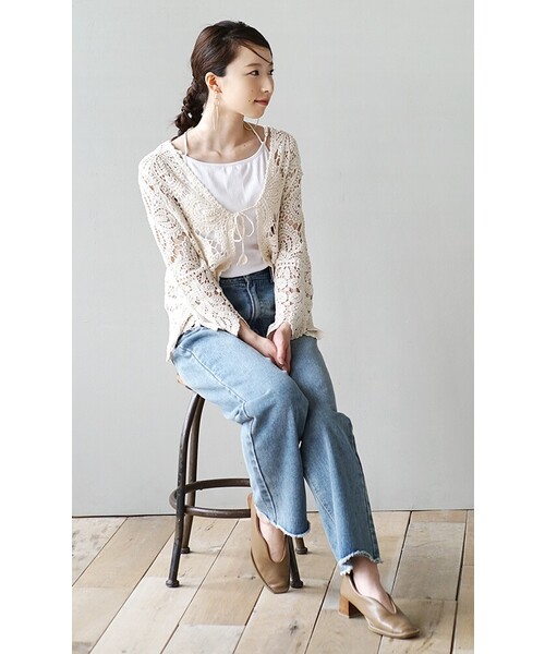e-zakkamania stores(イーザッカマニアストアーズ)の「カップ付き バッククロス ランダムテレコキャミソール(キャミソール・レディース・ホワイト/ブラック/ホワイト×ブラック・フリー)」の8枚目の写真