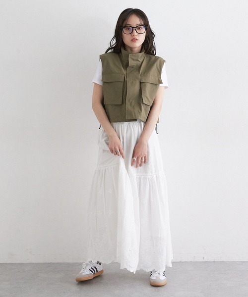 RAGEBLUE（レイジブルー）の「ミリタリーショートベスト（ベスト・レディース・ブラック/オリーブ・FREE）」の9枚目の写真