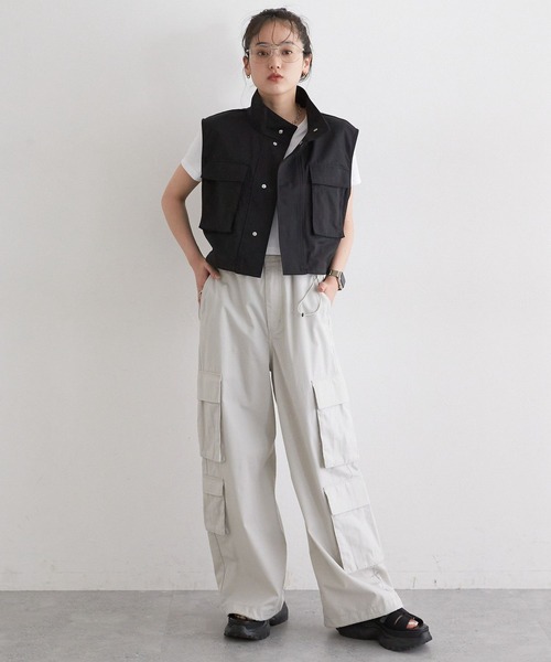 RAGEBLUE（レイジブルー）の「ミリタリーショートベスト（ベスト・レディース・ブラック/オリーブ・FREE）」の21枚目の写真