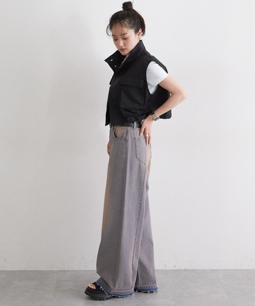 RAGEBLUE（レイジブルー）の「ミリタリーショートベスト（ベスト・レディース・ブラック/オリーブ・FREE）」の4枚目の写真