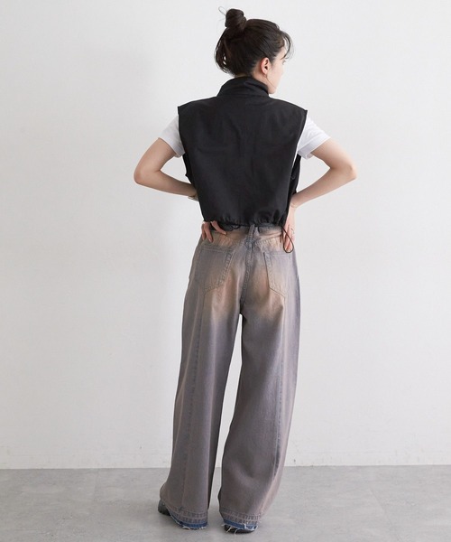 RAGEBLUE（レイジブルー）の「ミリタリーショートベスト（ベスト・レディース・ブラック/オリーブ・FREE）」の5枚目の写真