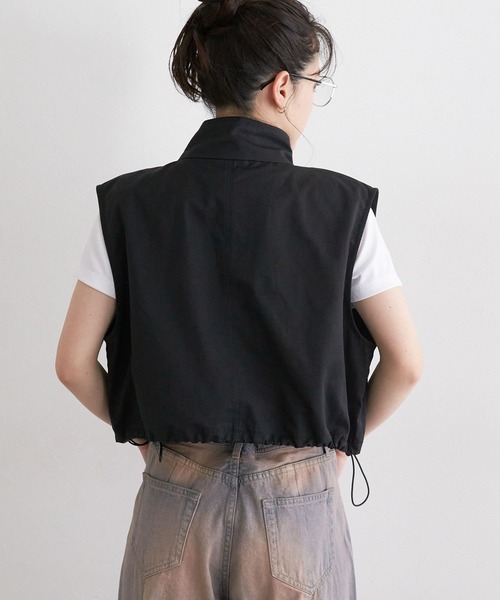 RAGEBLUE（レイジブルー）の「ミリタリーショートベスト（ベスト・レディース・ブラック/オリーブ・FREE）」の8枚目の写真