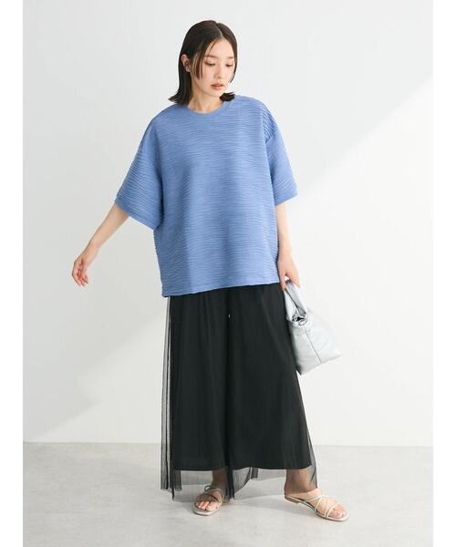 Petit fleur（プチフルール）の「・Petit　Fleur　ウェーブカットオーバーTEE（Tシャツ/カットソー・レディース・ブラック/オフホワイト/ブルー・FREE）」の18枚目の写真